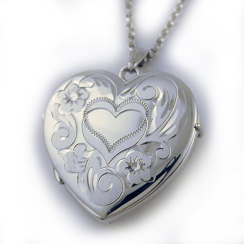 Large Four Picture Locket Sterling NWT